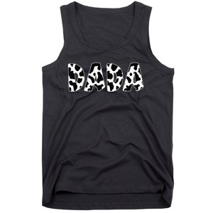 Dada Cow Print Cow Pattern Dad Daddy Father's Day Tank Top