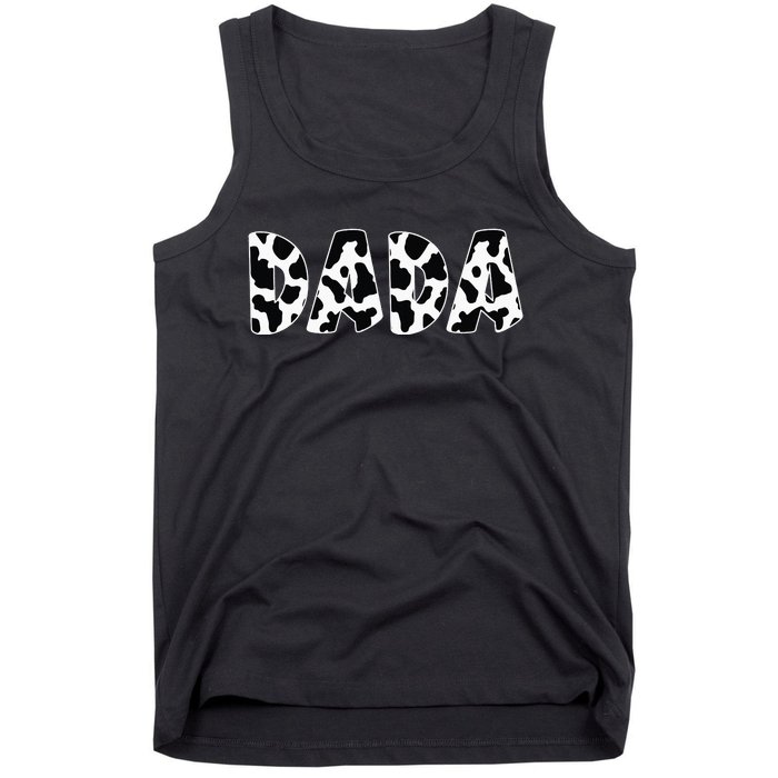 Dada Cow Print Cow Pattern Dad Daddy Father's Day Tank Top