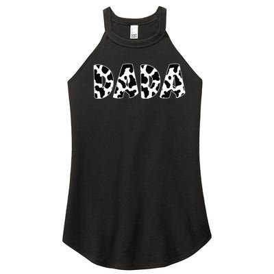 Dada Cow Print Cow Pattern Dad Daddy Father's Day Women’s Perfect Tri Rocker Tank