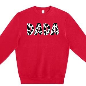 Dada Cow Print Cow Pattern Dad Daddy Father's Day Premium Crewneck Sweatshirt