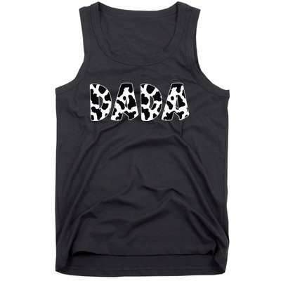 Dada Cow Print Cow Pattern Father's Day Tank Top