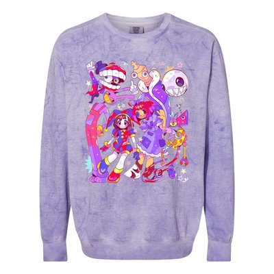 Digital Circus Pomni Funny Ragatha Jax Digitalcircus Colorblast Crewneck Sweatshirt