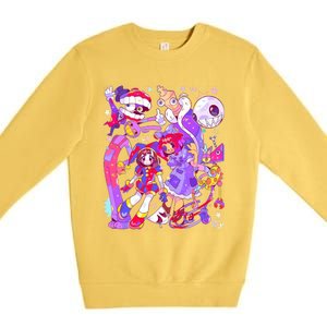 Digital Circus Pomni Funny Ragatha Jax Digitalcircus Premium Crewneck Sweatshirt