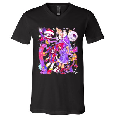 Digital Circus Pomni Funny Ragatha Jax Digitalcircus V-Neck T-Shirt