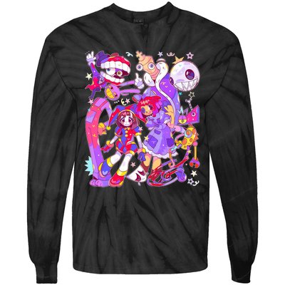 Digital Circus Pomni Funny Ragatha Jax Digitalcircus Tie-Dye Long Sleeve Shirt