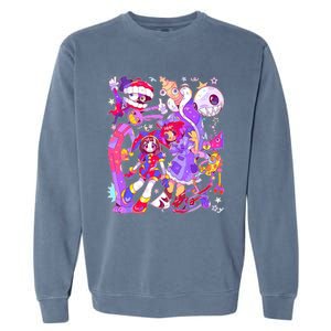 Digital Circus Pomni Funny Ragatha Jax Digitalcircus Garment-Dyed Sweatshirt