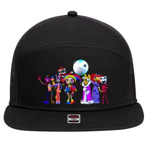 Digital Circus Pomni Funny Ragatha Caine Digitalcircus Funny Design 7 Panel Mesh Trucker Snapback Hat