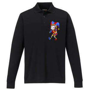 Digital Circus Pomni Horror Characters Digitalcircus Design Performance Long Sleeve Polo