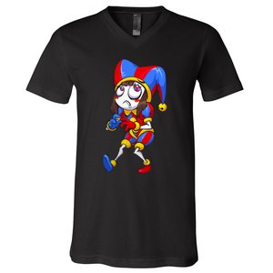 Digital Circus Pomni Horror Characters Digitalcircus Design V-Neck T-Shirt