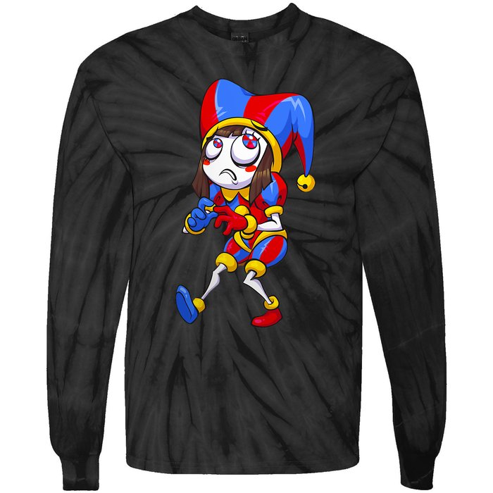 Digital Circus Pomni Horror Characters Digitalcircus Design Tie-Dye Long Sleeve Shirt