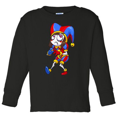 Digital Circus Pomni Horror Characters Digitalcircus Design Toddler Long Sleeve Shirt