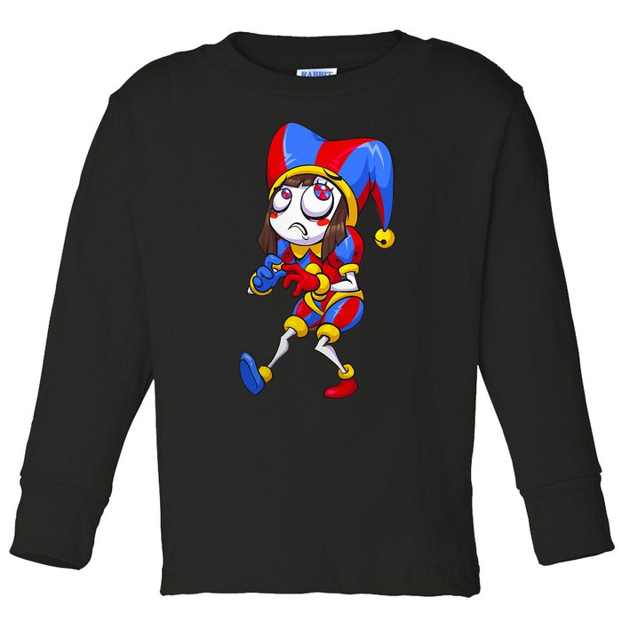 Digital Circus Pomni Horror Characters Digitalcircus Design Toddler Long Sleeve Shirt