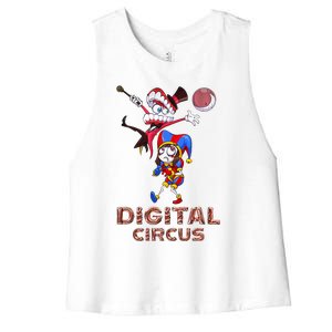 Digital Circus Pomni Funny Ragatha Jax DigitalCircus  Women's Racerback Cropped Tank