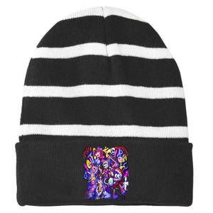 Digital Circus Pomni Cute Ragatha Jax Digitalcircus Striped Beanie with Solid Band