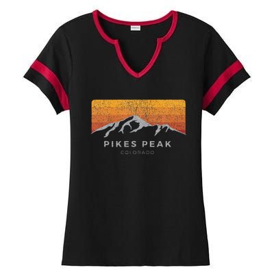 Distressed Colorado Pikes Peak Summer Edition Ladies Halftime Notch Neck Tee