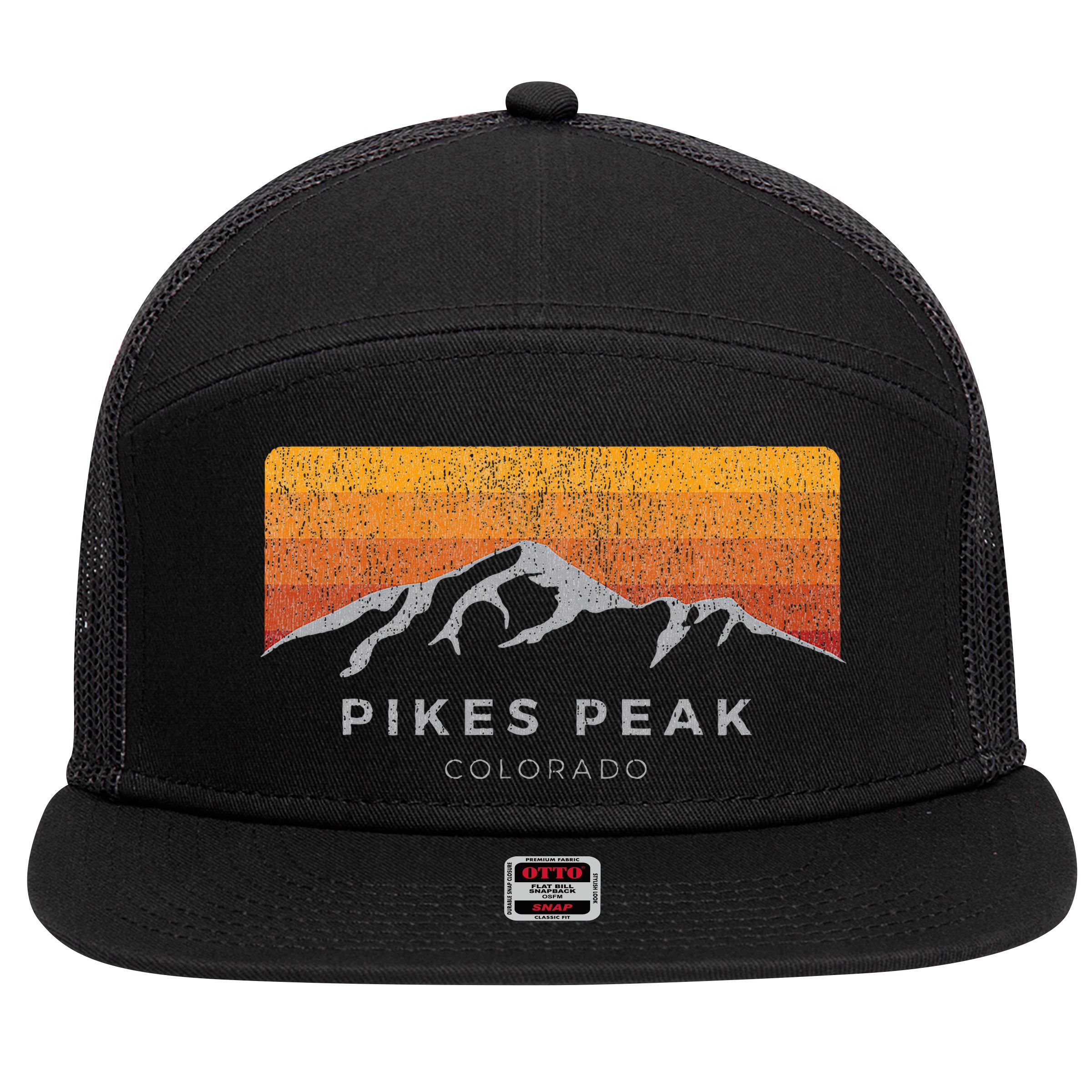 Distressed Colorado Pikes Peak Summer Edition 7 Panel Mesh Trucker Snapback Hat