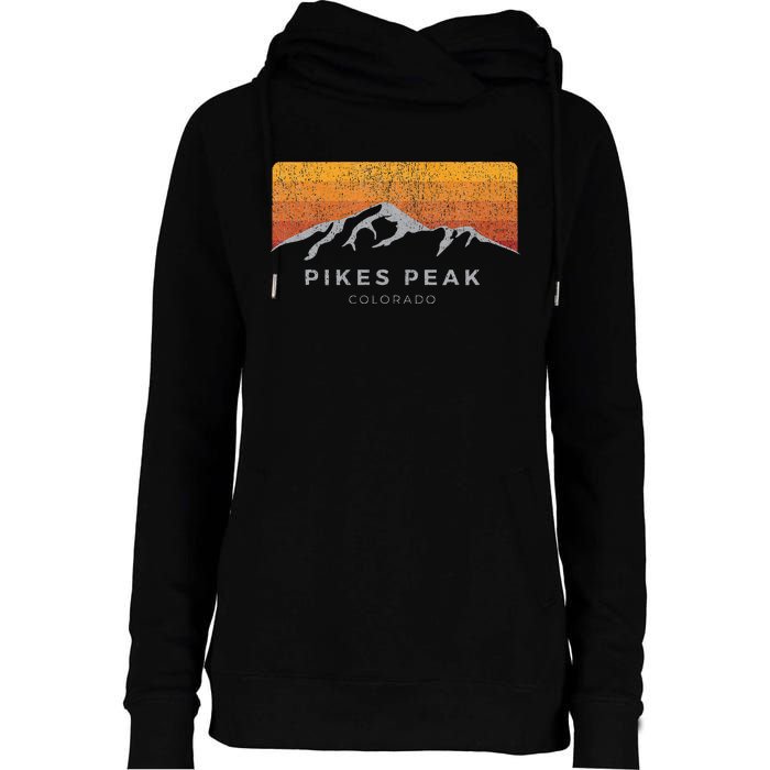 Distressed Colorado Pikes Peak Summer Edition Womens Funnel Neck Pullover Hood