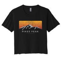 Distressed Colorado Pikes Peak Summer Edition Women's Crop Top Tee