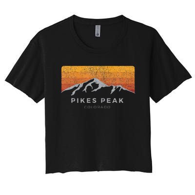 Distressed Colorado Pikes Peak Summer Edition Women's Crop Top Tee