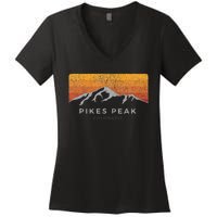 Distressed Colorado Pikes Peak Summer Edition Women's V-Neck T-Shirt