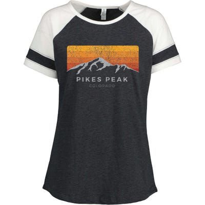 Distressed Colorado Pikes Peak Summer Edition Enza Ladies Jersey Colorblock Tee