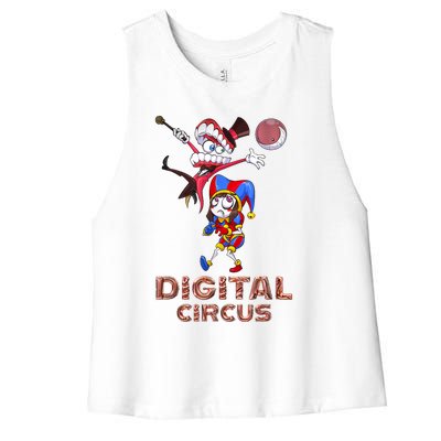 Digital Circus Pomni Funny Ragatha Jax Digitalcircus Women's Racerback Cropped Tank