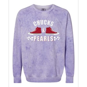 Democratic Campaign Political Rally Merch Chucks Pearls 2024 Colorblast Crewneck Sweatshirt