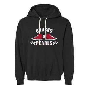 Democratic Campaign Political Rally Merch Chucks Pearls 2024 Garment-Dyed Fleece Hoodie