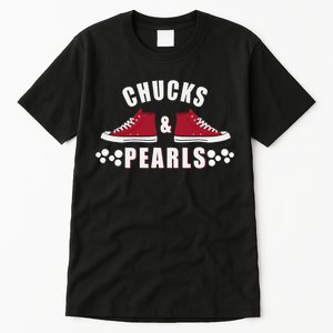 Democratic Campaign Political Rally Merch Chucks Pearls 2024 Tall T-Shirt