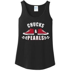 Democratic Campaign Political Rally Merch Chucks Pearls 2024 Ladies Essential Tank