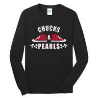 Democratic Campaign Political Rally Merch Chucks Pearls 2024 Tall Long Sleeve T-Shirt