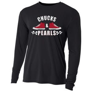 Democratic Campaign Political Rally Merch Chucks Pearls 2024 Cooling Performance Long Sleeve Crew