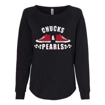 Democratic Campaign Political Rally Merch Chucks Pearls 2024 Womens California Wash Sweatshirt