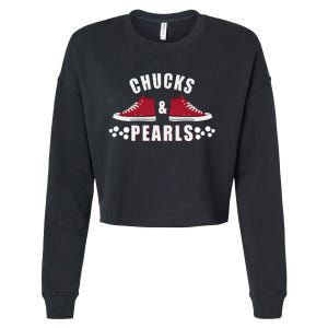 Democratic Campaign Political Rally Merch Chucks Pearls 2024 Cropped Pullover Crew