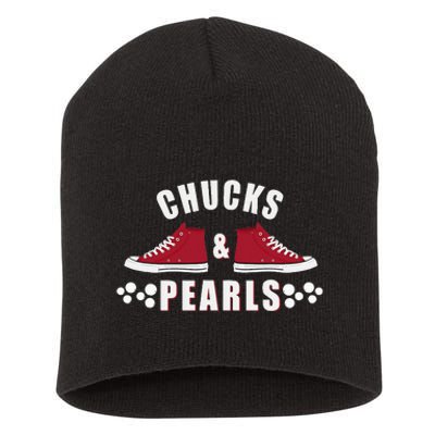 Democratic Campaign Political Rally Merch Chucks Pearls 2024 Short Acrylic Beanie