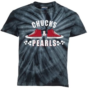 Democratic Campaign Political Rally Merch Chucks Pearls 2024 Kids Tie-Dye T-Shirt