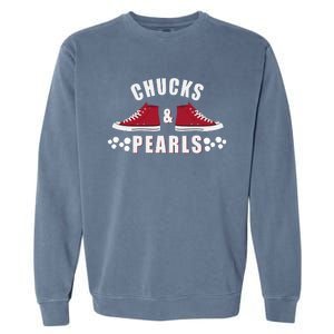 Democratic Campaign Political Rally Merch Chucks Pearls 2024 Garment-Dyed Sweatshirt