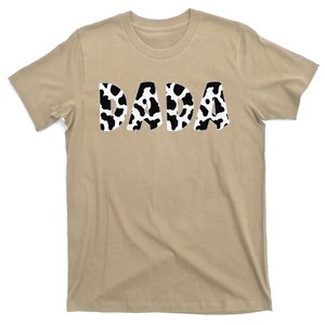 Dada Cow Print Cow Pattern Fathers Day T-Shirt