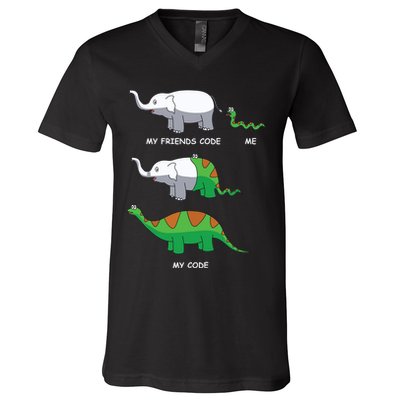 Developer Coder Programming Software Engineer Programmer V-Neck T-Shirt