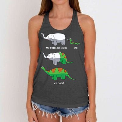 Developer Coder Programming Software Engineer Programmer Women's Knotted Racerback Tank