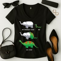 Developer Coder Programming Software Engineer Programmer Women's V-Neck T-Shirt