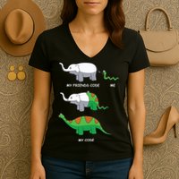 Developer Coder Programming Software Engineer Programmer Women's V-Neck T-Shirt