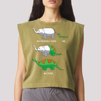 Developer Coder Programming Software Engineer Programmer Garment-Dyed Women's Muscle Tee