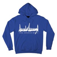 Dark Color President Trump Signature Take America Back! Maga Gift Hoodie