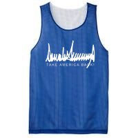 Dark Color President Trump Signature Take America Back! Maga Gift Mesh Reversible Basketball Jersey Tank