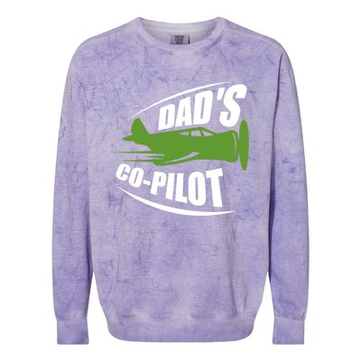 Dads Co Pilot Dad Pilot Father Son Daughter Gift Colorblast Crewneck Sweatshirt