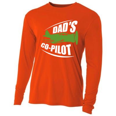 Dads Co Pilot Dad Pilot Father Son Daughter Gift Cooling Performance Long Sleeve Crew