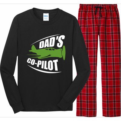 Dads Co Pilot Dad Pilot Father Son Daughter Gift Long Sleeve Pajama Set