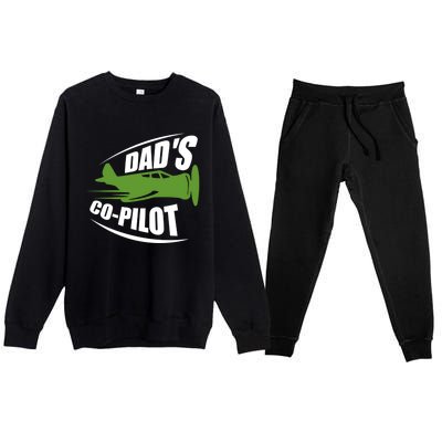 Dads Co Pilot Dad Pilot Father Son Daughter Gift Premium Crewneck Sweatsuit Set