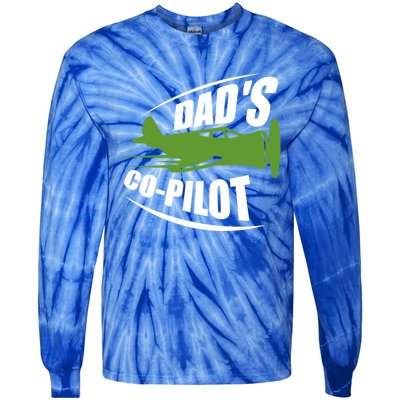 Dads Co Pilot Dad Pilot Father Son Daughter Gift Tie-Dye Long Sleeve Shirt